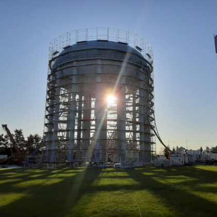 Beverly Tank During Scaffold Erection